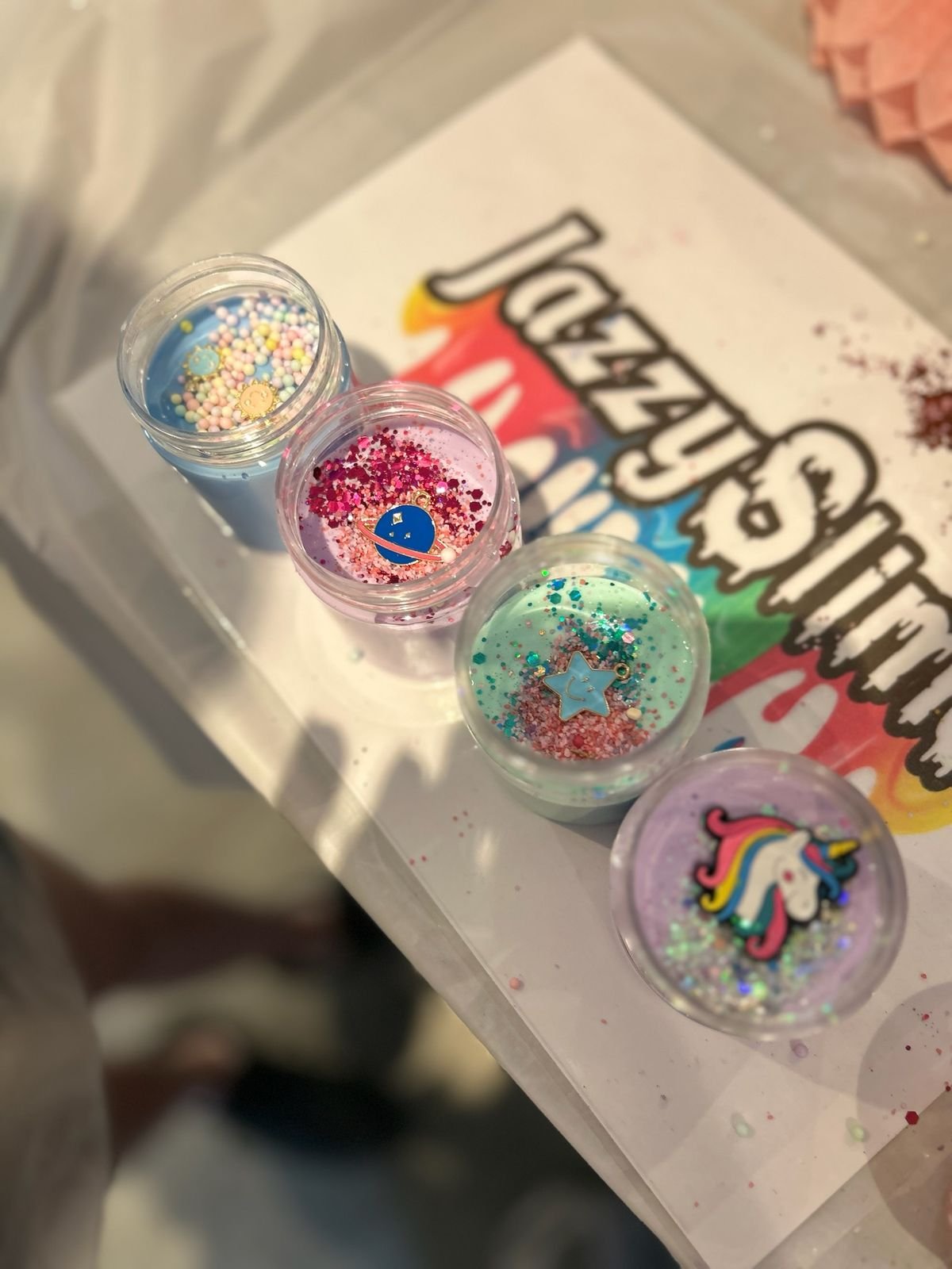 A real Jazzy Slime activity station in use at a party (4)