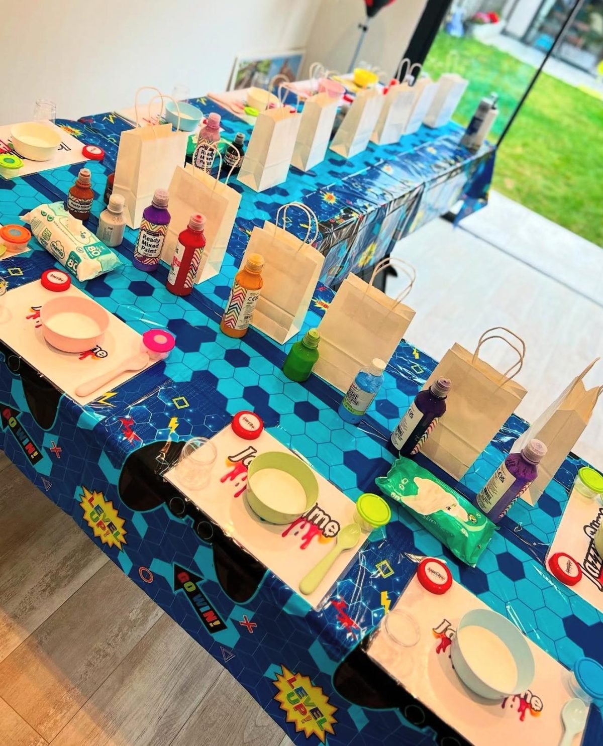 Level Up gaming themed party table